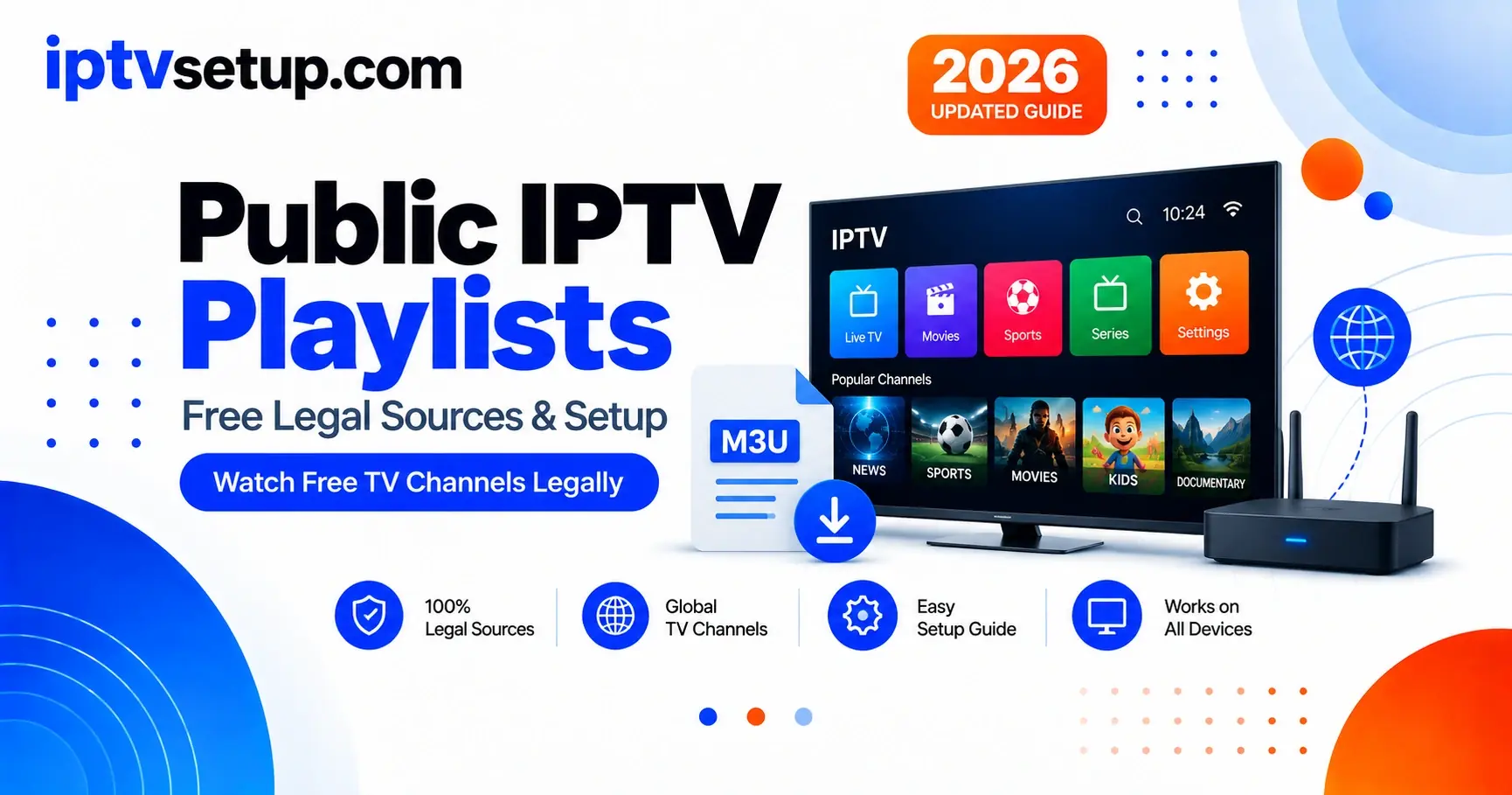 Public IPTV playlist - verified free M3U sources tested in 2026